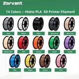 Matte PLA 3D Printer Filament 1.75mm 1KG Spool, Multiple Colors Available Low Odor Tangle Free f 2