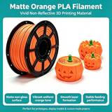 Matte Orange PLA 3D Printer Filament 1.75mm 1KG RoHS & REACH Compliant Low Gloss FDM Printing Ma 2